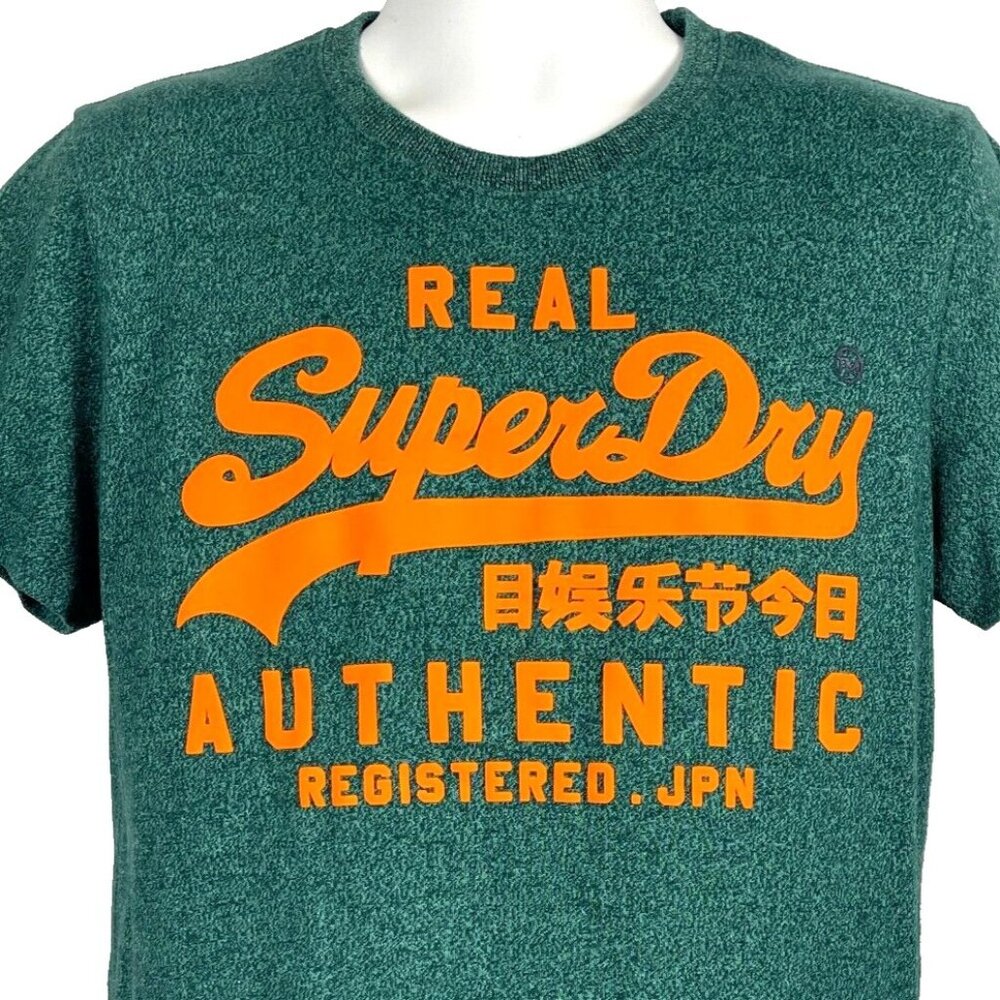 SuperDry Real Authentic JPN Raised Logo L Knit T-Shirt size Large Mens 42x27in